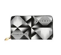 HOKMFD Cartera de cuero con estampado de líneas geométricas abstractas, elegante monedero de cuero para teléfono para hombres y mujeres, ranura para múltiples tarjetas, cartera pequeña para hombre