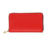 HOKMFD Cartera de cuero con estampado rojo, elegante monedero de cuero para teléfono para hombres y mujeres, ranura para múltiples tarjetas, cartera pequeña para hombre