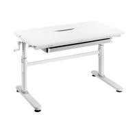 HOKO Escritorio infantil, altura regulable, 100 x 60 cm, escritorio infantil para niños a partir de 6 años, mesa inclinable con cajones, ajustable de 54 a 76 cm (blanco, JANA)
