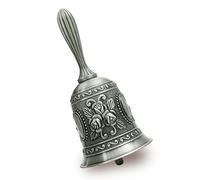 HOKPA Campana de mano, campanas de boda para servicio de restaurante, campana, cascabel, boda, aula, iglesia, escuela, aula, alarma y decoración del hogar (color lata)