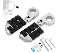 HOKUOTOLITE Estriberas ajustables de 32 mm con abrazaderas P de montaje, ajuste universal para Harley, Honda, Kawasaki, Suzuki, Yamaha, India, Victory con protector de motor de 1-1/4 pulgadas, cromado