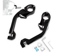 HOKUOTOLITE Kit de montaje universal de estriberas en ángulo de 32 mm de largo para Harley Touring Road King Street Glide Softail Dyna Sportster XL 1200 883 con protector de motor/barra de choque de 1