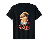 Hokusai Gran Ola de Whisky Japones Vintage Retro Camiseta