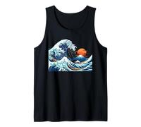 Hokusai Great Wave Pixel Art - Gráfico Retro japonés de 8 bits Camiseta sin Mangas