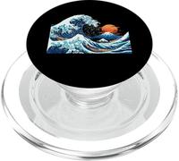 Hokusai Great Wave Pixel Art - Gráfico Retro japonés de 8 bits PopSockets PopGrip para MagSafe