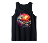 Hokusai La Gran Ola de Kanagawa Nippon Japón Manga Tokio Camiseta sin Mangas