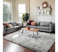 HOKXUAN Alfombras Salón Grandes Pelo 180 x 270 cm Lavables y Antideslizante Alfombras Pelo Corto Dormitorio Varios Tamaños para Salón y Pasillo, Gris Claro