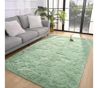 HOKXUAN Alfombras Salón Grandes Pelo 60 x 160 cm Antideslizante y Esponjosa Alfombra Esponjosa, Alfombra de Cama Varios Tamaños para Salón y Dormitorio, Verde
