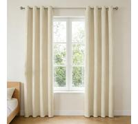 HOKXUAN Cortinas Opacas 50 x 140 cm Protezione Della Privacy con Aislamiento Térmico y Reducción de Ruido Blackout Curtains para Dormitorio, Blanquecino