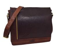 HOL Hombre Cuero Cuerpo Cruz Bolsa Solapa Encima Cartapacio Mandadero Laptop Caso Bristol Marrón