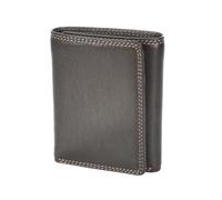 HOL181 - Cartera delgada de piel auténtica para hombre, con protección RFID, billetes, tarjetas de crédito, tarjetas de identificación, HOL181, Brown, talla mediana, Tamaño mediano