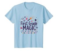 Hola 1er Grado Chica Primer Grado Magia Escuela diversión Camiseta, Niños, Azul Bebé, 3 años