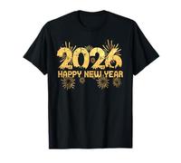 Hola 2026 Feliz Año Nuevo Fuegos Artificiales Familia Hombres Mujeres Niño Camiseta
