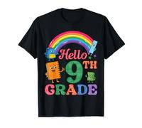 Hola 9º Grado Regreso a la Escuela Lindo Arco Iris Estudiante Maestro Camiseta