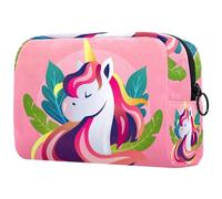 Hola alpaca. Bonita bolsa de maquillaje pequeña de alpaca y cactus para mujer, bolsa de almacenamiento de cosméticos con cremallera, bolsa organizadora de accesorios de belleza, Multicolor 10,