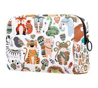 Hola alpaca. Bonita bolsa de maquillaje pequeña de alpaca y cactus para mujer, bolsa de almacenamiento de cosméticos con cremallera, bolsa organizadora de accesorios de belleza, Multicolor 05,