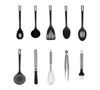 Hola-Buenos días 540253 Utensilios de cocina 10 piezas Acero inoxidable y plástico termoresistente: ya no hay necesidad de buscar los diferentes utensilios de cocina. Ideal para cocina y pastelería