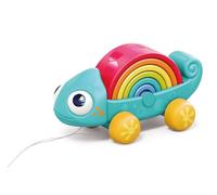 Hola - Camaleón Juguete de Arrastre para Bebe - Juego Educativo con Actividades Infantiles - 7 Piezas de Arcoíris Apilables - con Luces y Sonidos - Aprende Formas y Colores - para Niños +18 Meses