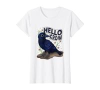 Hola Cuervo Camiseta gráfica económica, Mujer, Blanco, L
