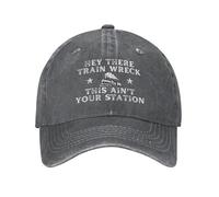 Hola, Desastre De Tren, Esta No Es Tu Estación Hombre Mujer Gorras Hip Hop Elegante Gorra Trucker Ajustable Gorra De Béisbol para Running Deporte Aire Libre
