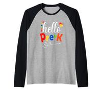 Hola diversión Preescolar Equipo de Regreso a Clases Estudiantes Maestros Camiseta Manga Raglan
