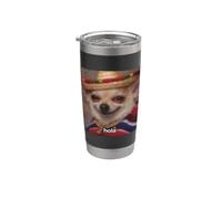 "Hola" Divertido Sombrero De Perro Chihuahua Español Meme Borroso Vaso térmico de acero inoxidable de doble pared