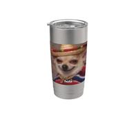 "Hola" Divertido Sombrero De Perro Chihuahua Español Meme Borroso Vaso térmico de acero inoxidable de doble pared