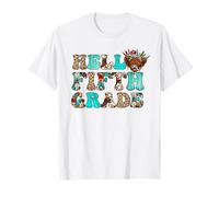 Hola Equipo de Quinto Grado Highland Cow Primer día de Quinto Grado Camiseta