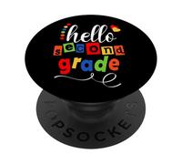 Hola Estudiante de Segundo Grado Maestro Lindo Primer día de Escuela PopSockets PopGrip Adhesivo