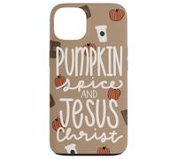 Hola Fall Pumpkin Spice y Jesucristo Autumn Christian Carcasa para iPhone 13