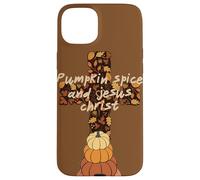 Hola Fall Pumpkin Spice y Jesucristo Autumn Christian Carcasa para iPhone 15 Plus