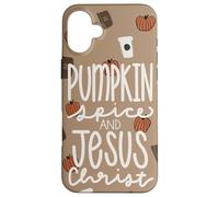 Hola Fall Pumpkin Spice y Jesucristo Autumn Christian Carcasa para iPhone 16 Plus