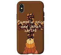 Hola Fall Pumpkin Spice y Jesucristo Autumn Christian Carcasa para iPhone X/XS