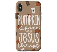 Hola Fall Pumpkin Spice y Jesucristo Autumn Christian Carcasa para iPhone X/XS