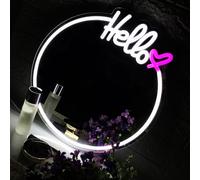 Hola, gafas de neón multicolor para enviar amigos, amantes, padres, pasillos de pared para decorar escaparates, hoteles prácticos, hermosos espejos de belleza para un uso seguro