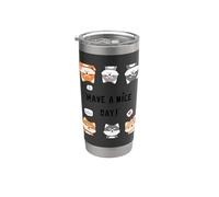 Hola, Hola, que tengas un buen día - Divertido paquete de dibujos animados Shiba Inu Vaso térmico de acero inoxidable de doble pared