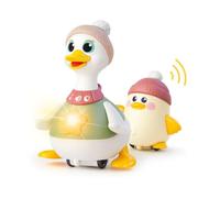 Hola - Juguete para Bebés Familia de Patos - Con Luces y Sonidos realistas - Juego infantil interactivo y educativo para niños y niñas +6 meses - Animal de Juguete Musical con Movimiento - Regalo bebe