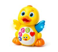 Hola - Juguete Pato Bailarín para Bebes - con Luces, Sonidos de Pato realistas y Botones interactivos - Juguete Musical de Gateo Bebe - Movimiento Realista de Alas y Patas - Regalo Bebe +6 Meses