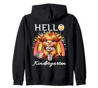 Hola Kindergarten Linda vaca de las Tierras Altas Estudiante Sudadera con Capucha