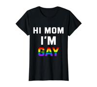 Hola mamá, Soy Gay Divertido Saliendo del Armario Camiseta gráfica económica, Mujer, Negro, XL
