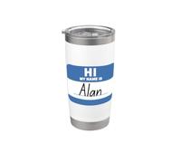 Hola, mi nombre es Alan, etiqueta para divertida Vaso térmico de acero inoxidable de doble pared
