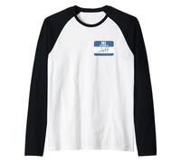 Hola, mi Nombre es Jeff, Gracioso. Camiseta Manga Raglan