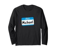 Hola, mi nombre es michael, etiqueta de nombre Manga Larga