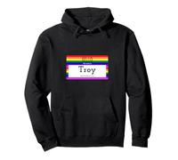 Hola Mi Nombre Es Troy Nombre Etiqueta Sudadera con Capucha