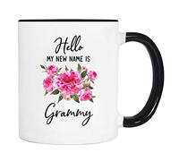 Hola Mi Nuevo Nombre Es Grammy Taza De Café Con Asa Tazas De Desayuno Duradero Tazas De Cerámica Para Escuela Cacao Té 330Ml