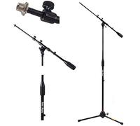 Hola! Music HPS-101TB Professional Tripod Microphone Mic Stand with Telescopic Boom, Black