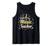 Hola Música Profesor Notas Musicales Clave de Sol Camiseta sin Mangas
