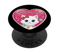 Hola, niña de jardín de Infantes, Lindo Gatito, Gato de Regreso a la Escuela PopSockets PopGrip Adhesivo