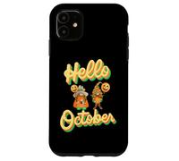Hola octubre Halloween gnomos otoño otoño calabazas espeluznantes Carcasa para iPhone 11