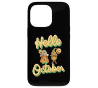 Hola octubre Halloween gnomos otoño otoño calabazas espeluznantes Carcasa para iPhone 13 Pro